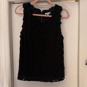 Joie Black Sleeveless Lace Blouse